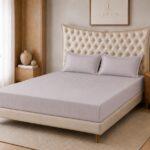 Cearsaf cu elastic Royal Damasc – Gri deschis