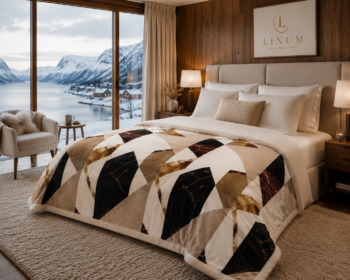 Patura Chalet Multicolor Gri 200 x 230 cm, model geometric
