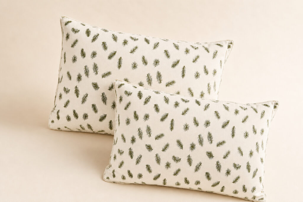 Set de doua perne Eternel din fulg de gasca 50 × 70 cm, prezentare ambientala - LINUM