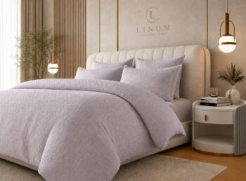 Lenjerie de pat Tactile cu textura premium - Argintiu, vedere din dreapta - LINUM
