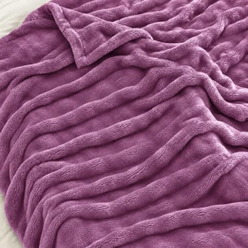 Patura Cocon Mov, textura plusata si pliuri naturale - LINUM